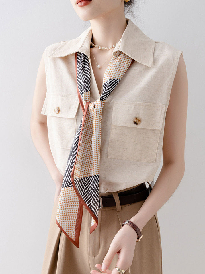 Taylor Loose Lapel Sleeveless Shirt