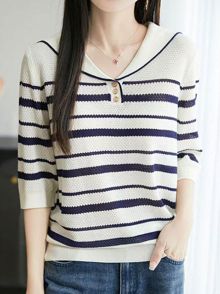 Zoey Classic Striped Knitted Pullover Top