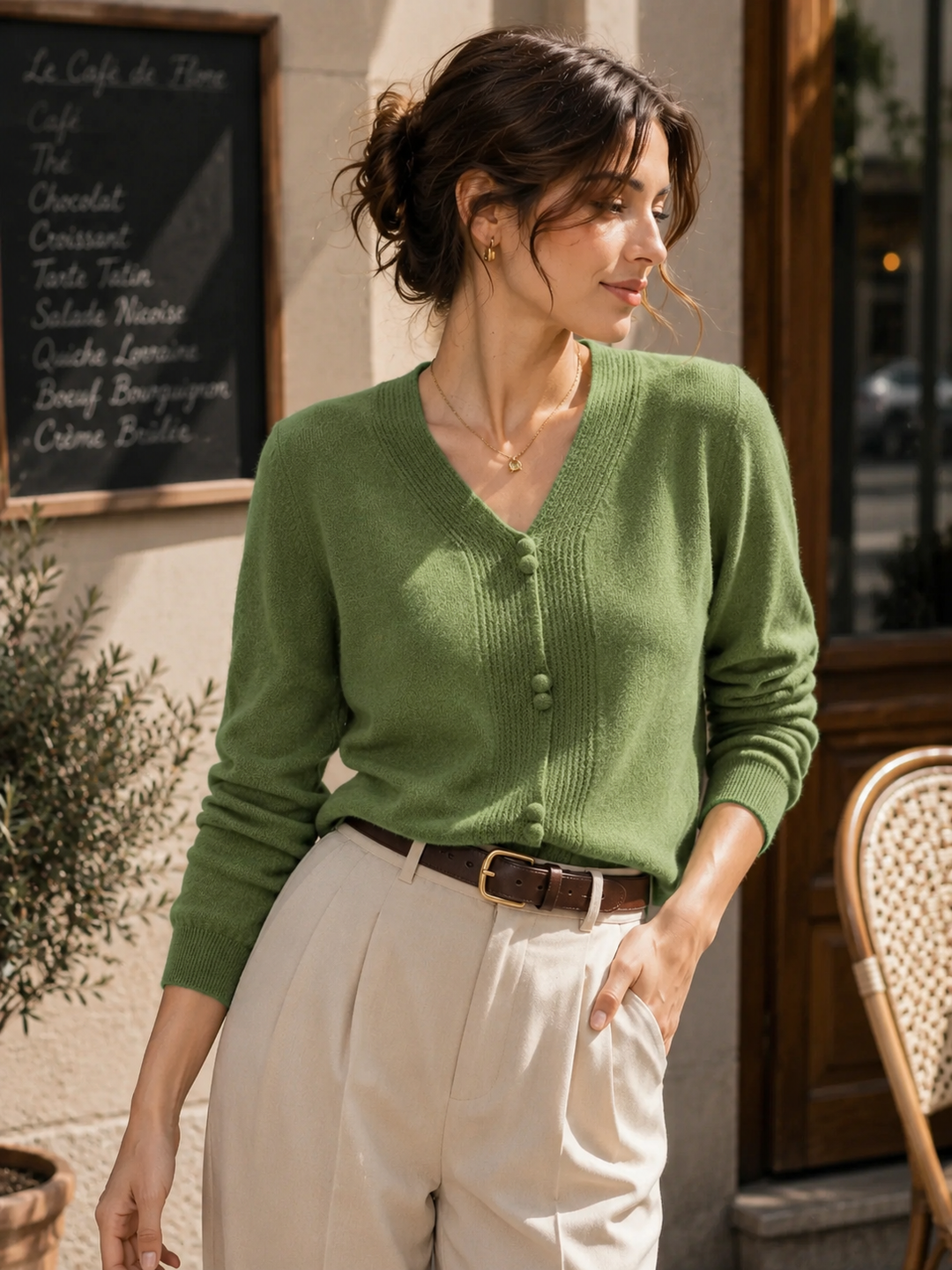 Abigail Casual V-neck Loose Knitted Sweater