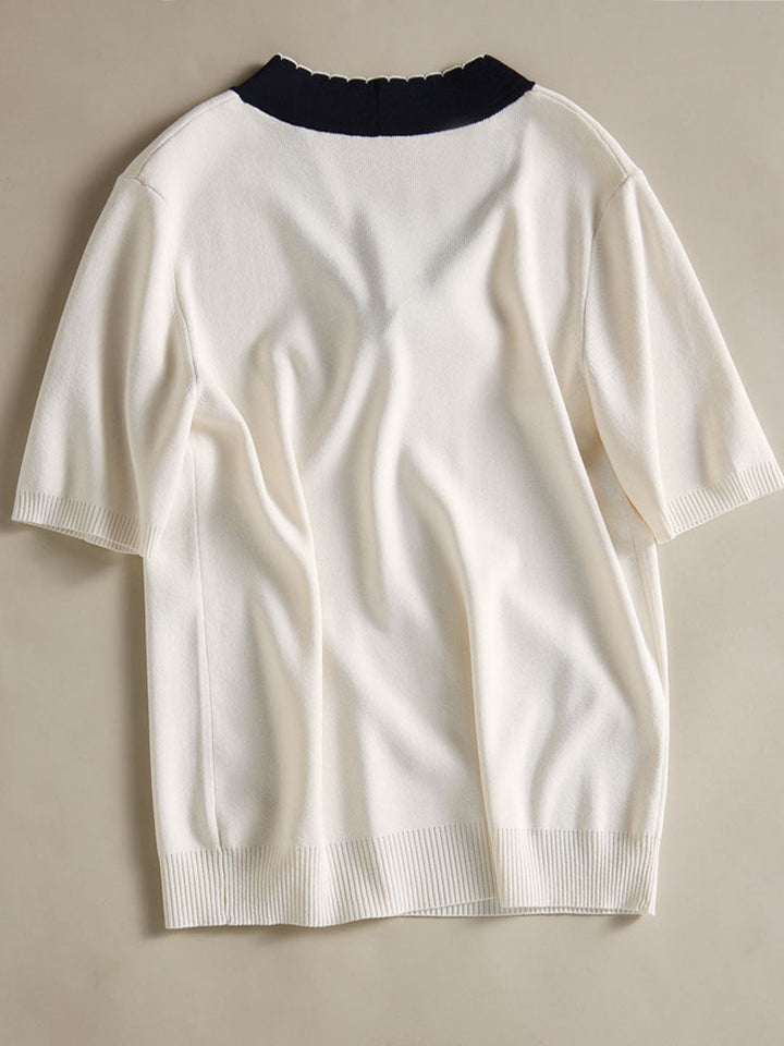 Layla Classic Loose Bow Knitted T-shirt