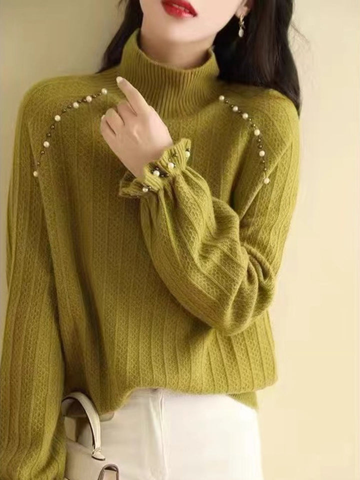 Sophia Retro Loose Pullover Beaded Sweater