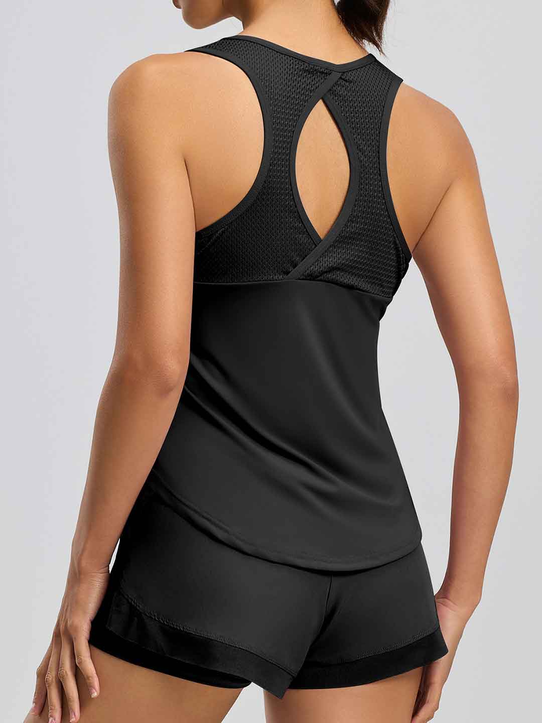 Solid Color Yoga Mesh Hollowed Vest