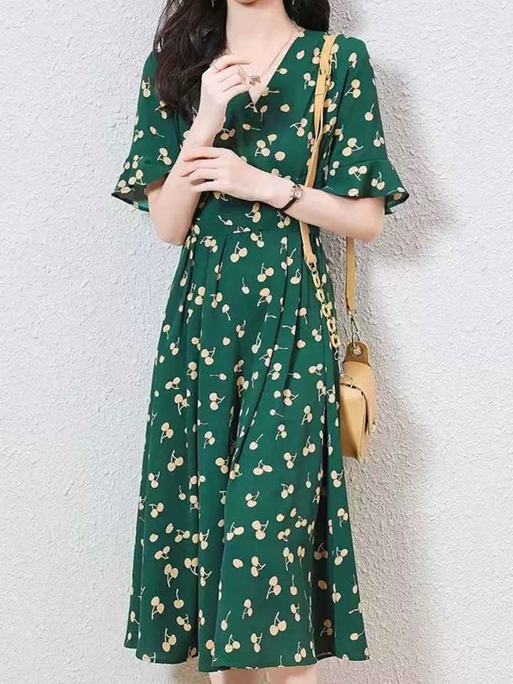 Brianna Daily V-Neck Chiffon Dress