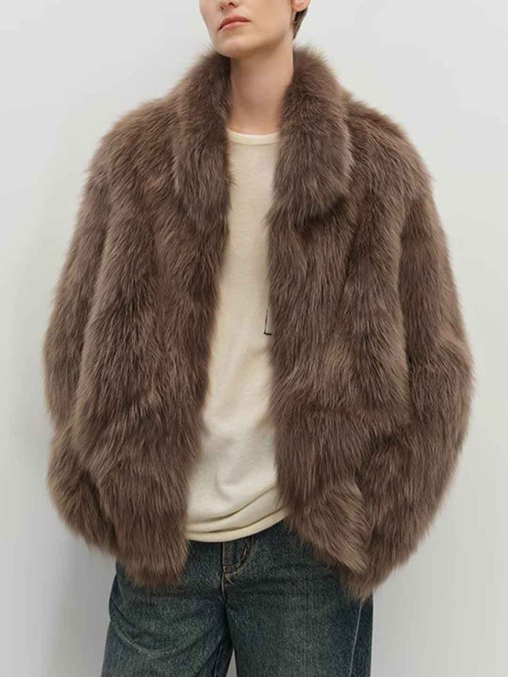 Kayla Classic Stand Collar Eco-Friendly Gradient Fur Outerwear