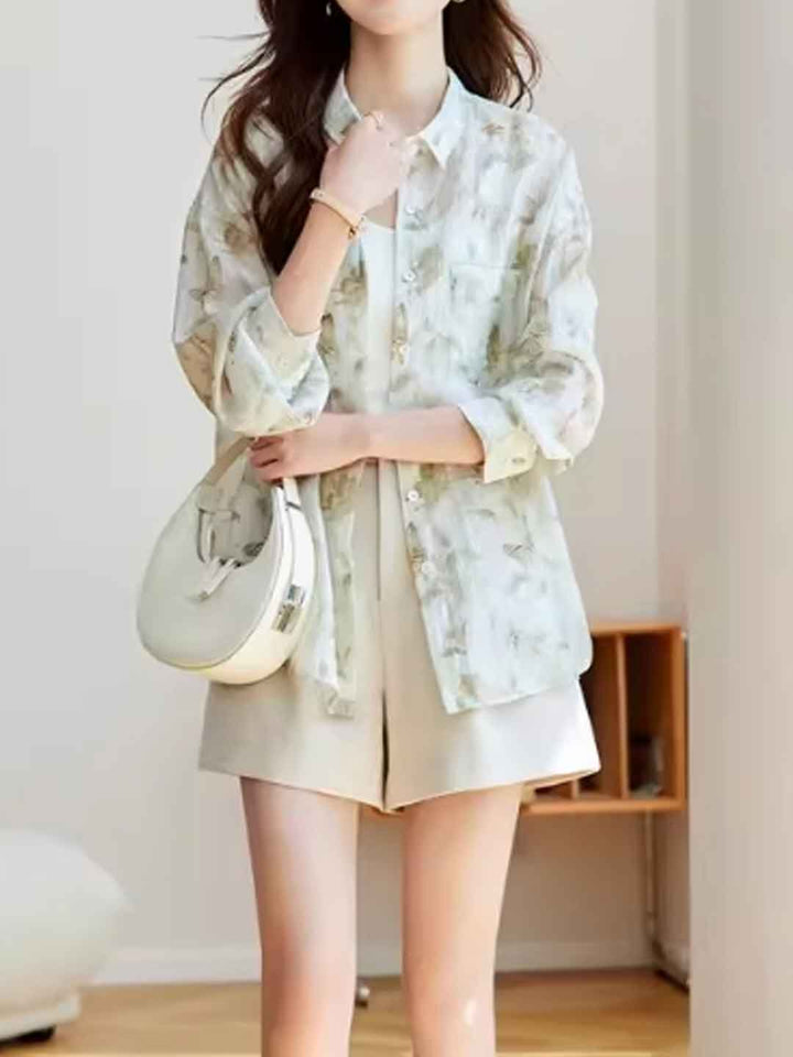 Kayla Daily Lapel Printed Shirt