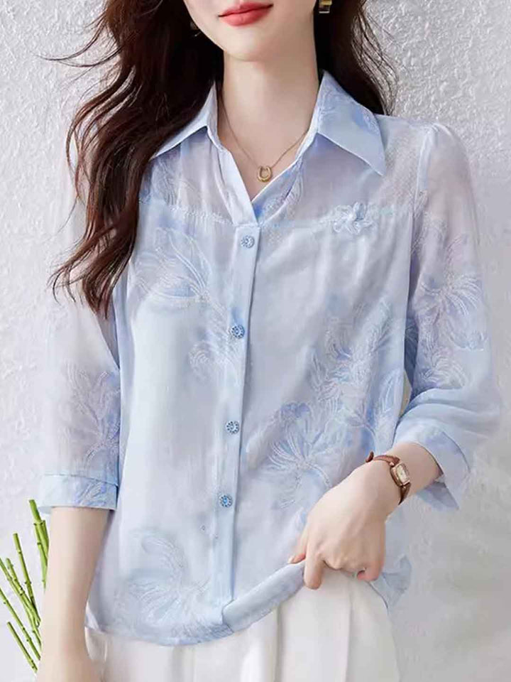 Hannah Loose Lapel Printed Shirt