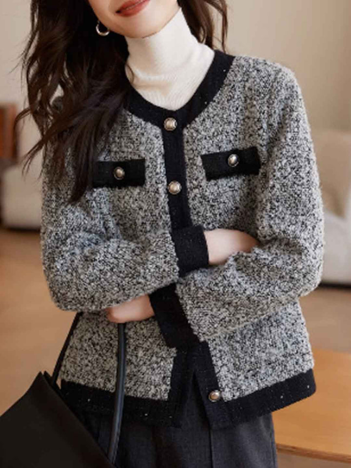 Chloe Retro V-Neck Tweed Jacket