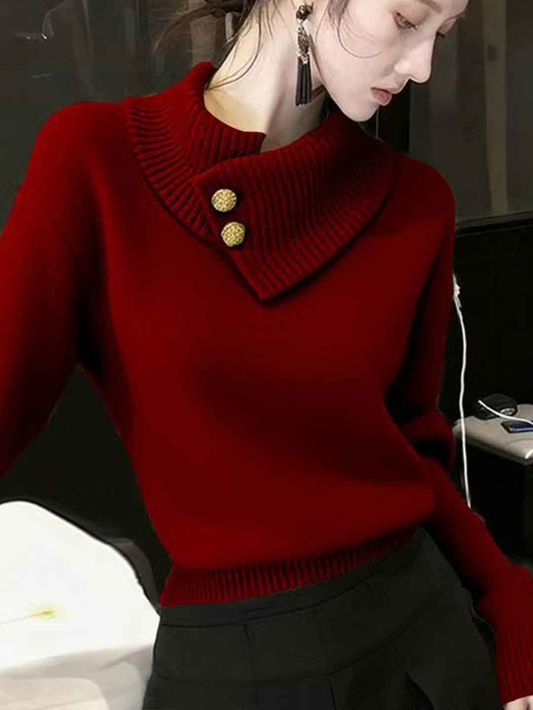 Bella Classic Turtleneck Winter Knitted Sweater