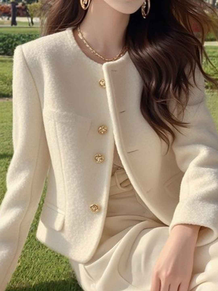 Alexis Loose Crew Neck Tweed Jacket