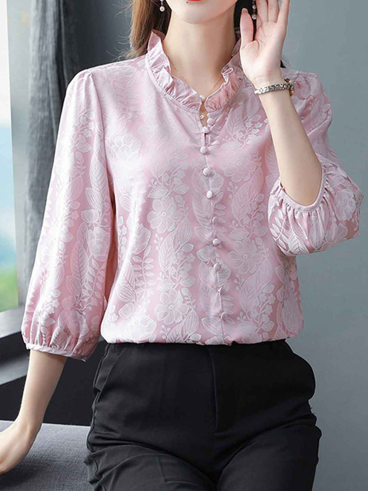 Riley Retro Auricular Collar Crocheted Top