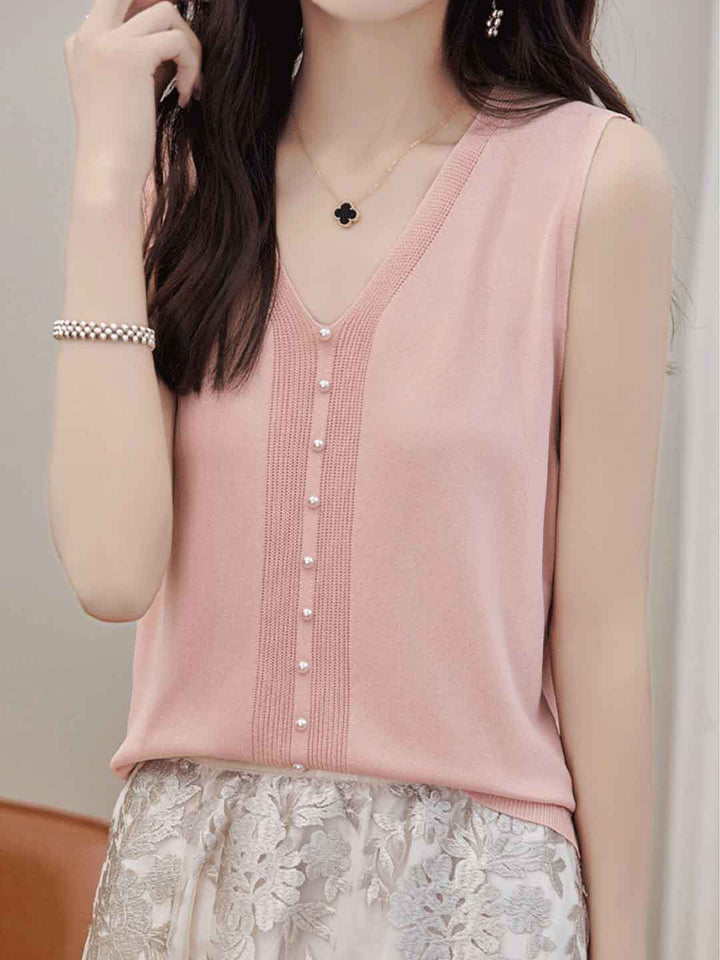 Madeline Casual V-Neck Knitted Vest