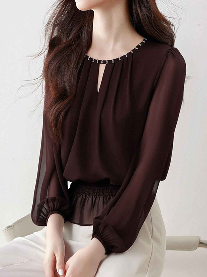 Isabella Daily Crew Neck Halter Neck Ruffle Chiffon Top