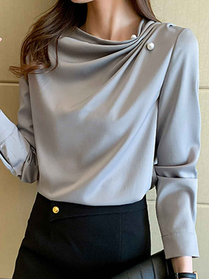 Emma Slim Solid Color Chiffon Shirt