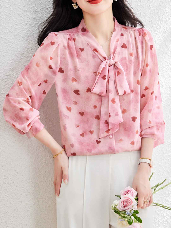 Lily Classic Tie Floral Printed Shirt