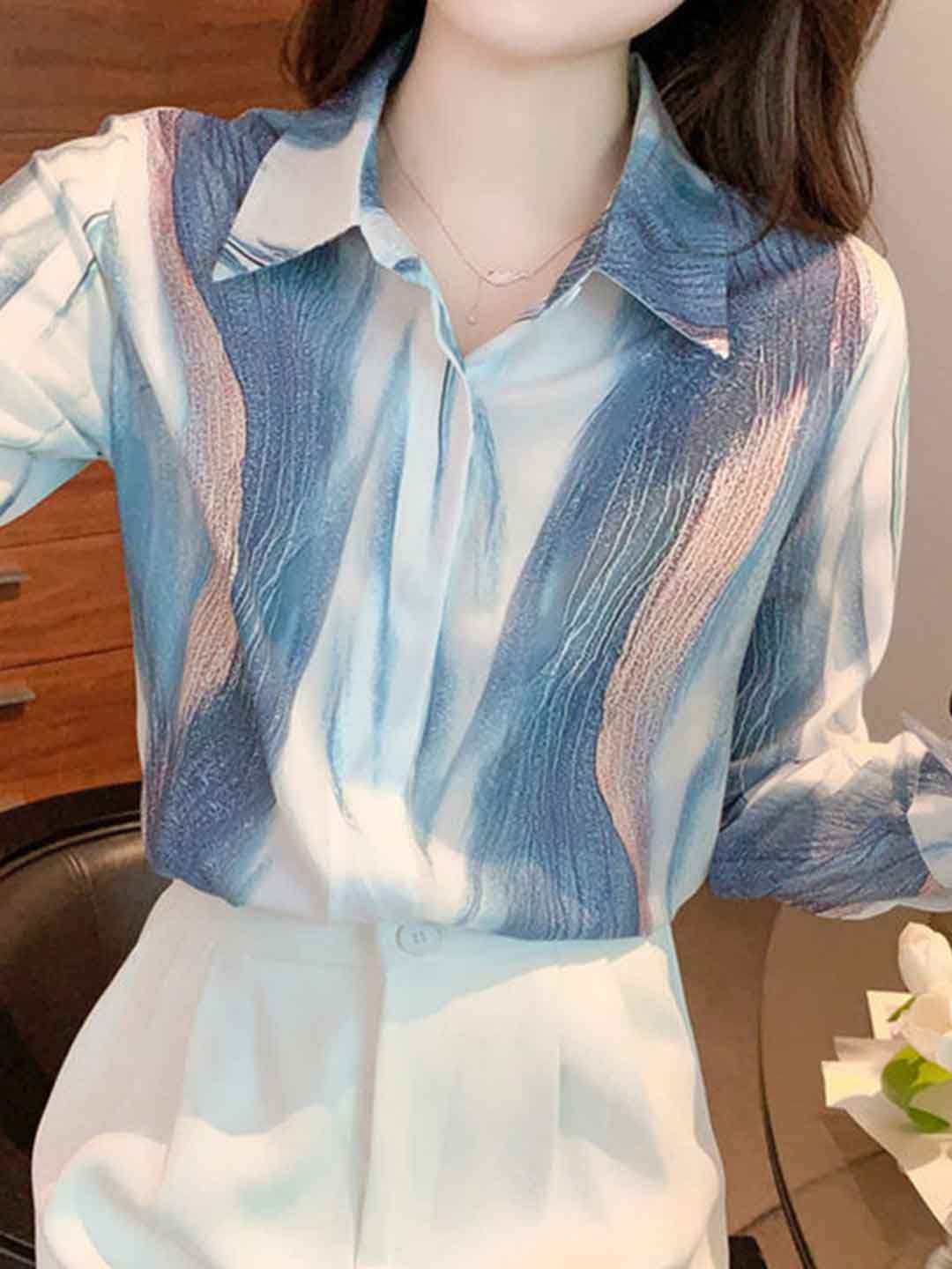 Faith Chic Polo Collar Printed Shirt