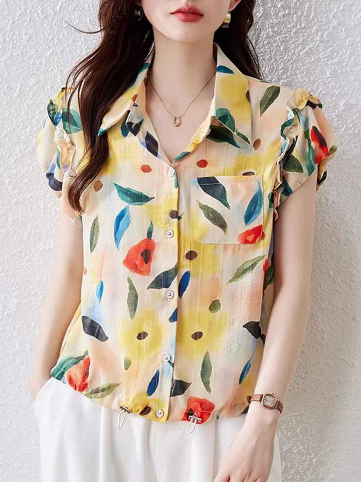 Ava Casual Polo Floral Printed Shirt