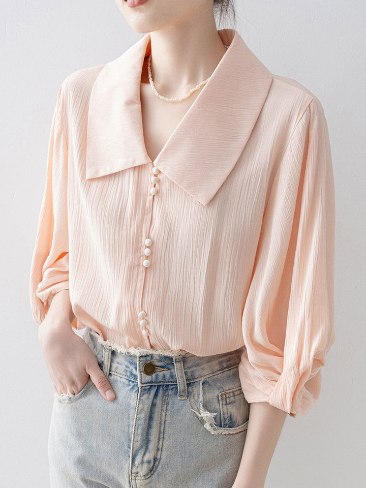 Alexis Daily Lapel Solid Color Shirt