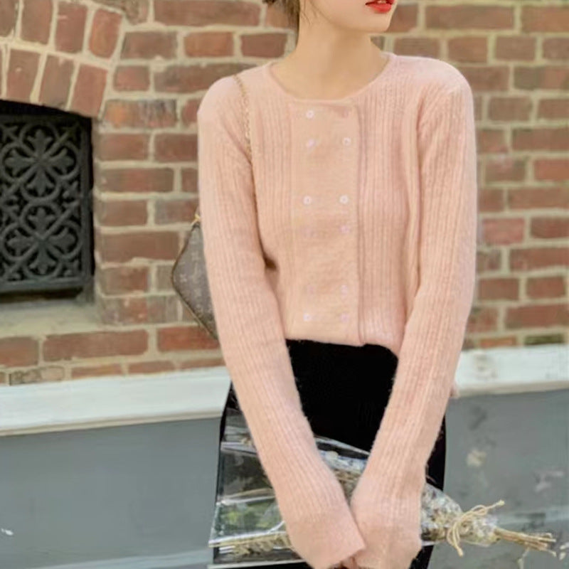 Alena French Style Double-breasted Knitted Cardigan