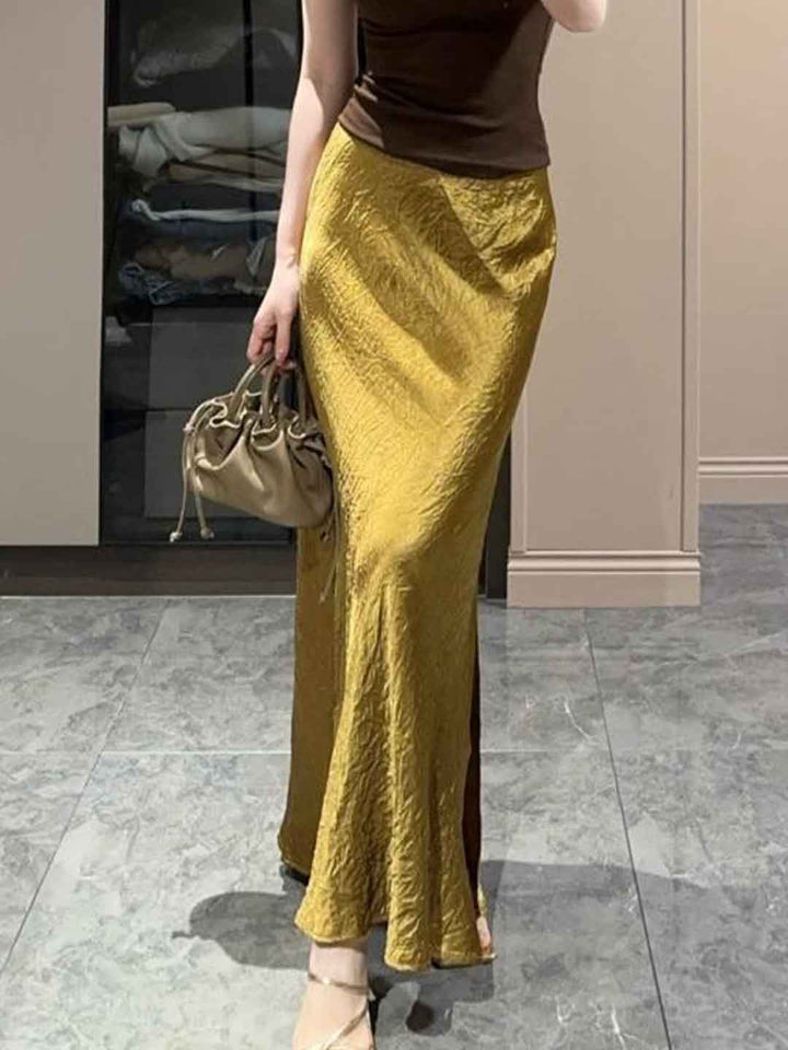 Sarah Slim Satin Bodycon Fishtail Skirt