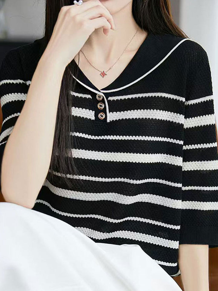 Zoey Classic Striped Knitted Pullover Top