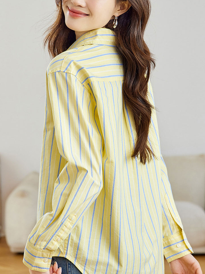 Rachel Classic Loose Contrasted Striped Shirt
