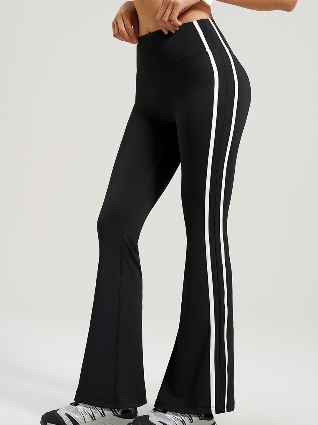 Fitness Striped Flared Pants