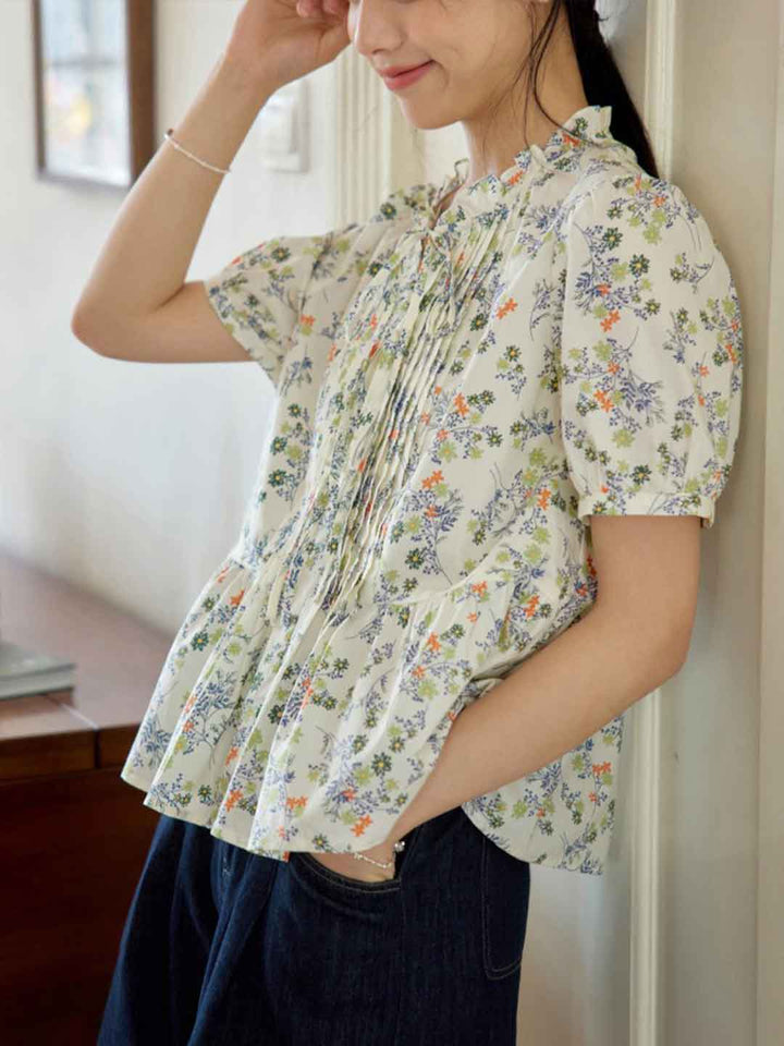 Ava Daily Auricular Collar Bow Tie Blouse