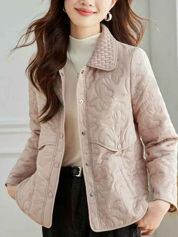Natalie Retro Lapel Diamond Embroidered Winter Coat
