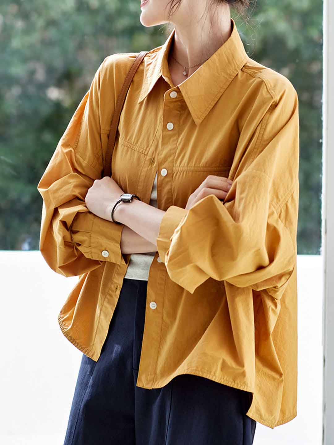 Hannah Loose Lapel Solid Color Shirt