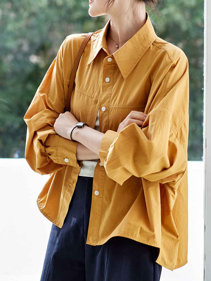 Hannah Loose Lapel Solid Color Shirt