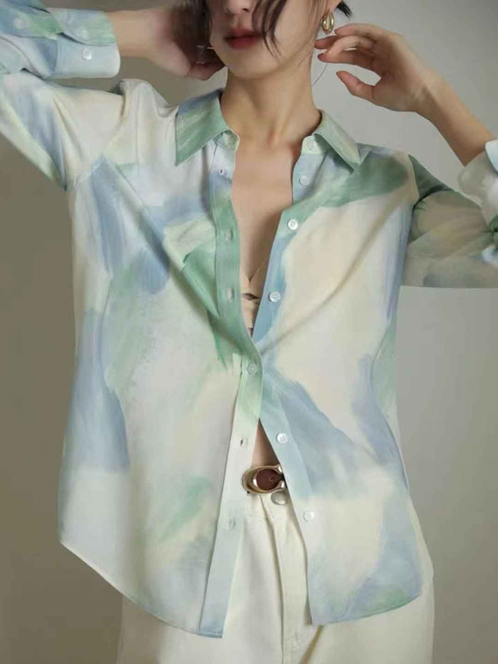 Bella Loose Lapel Printed Shirt