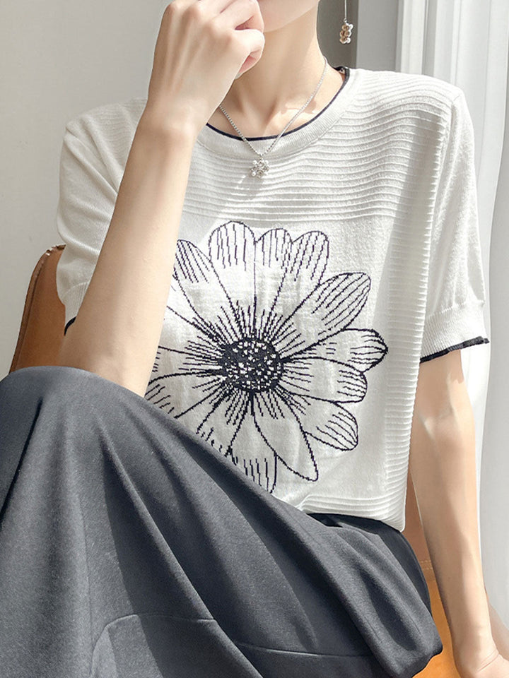 Camila Classic Crew Neck Printed Pullover