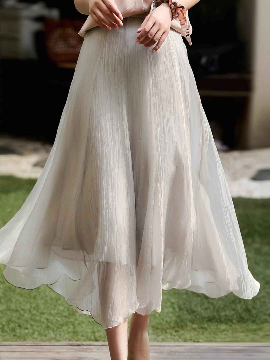 Hailey Summer Wavy Hem Irregular Skirt