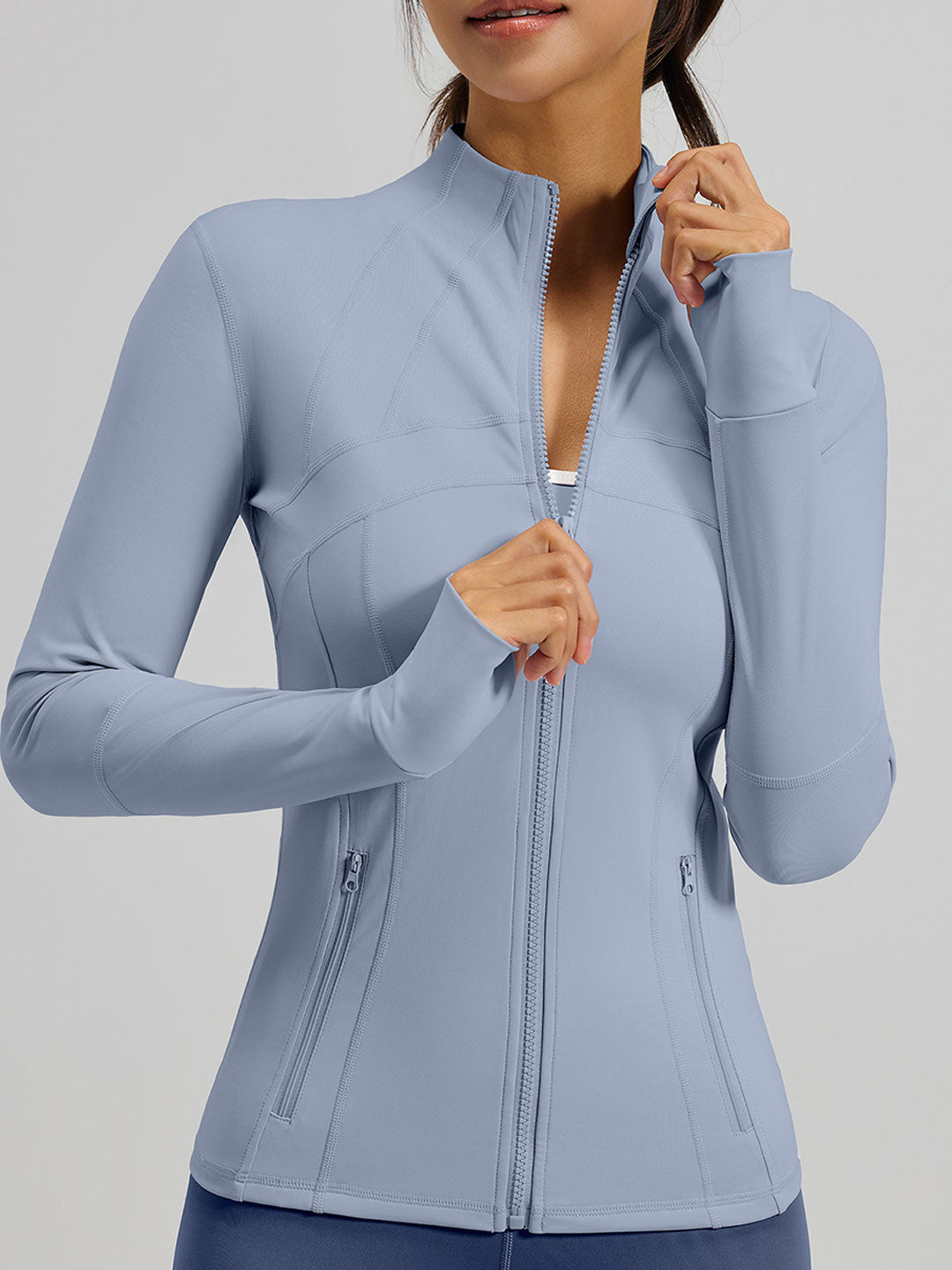 Slim Fit Yoga Athletic Jackets With Pockets