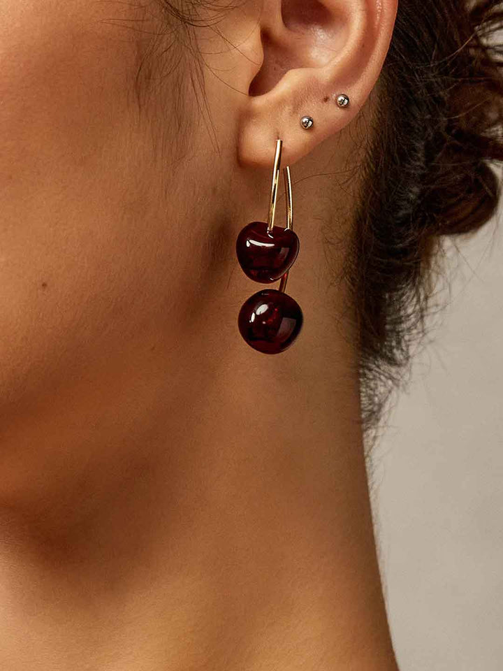 Cherry Resin Earrings