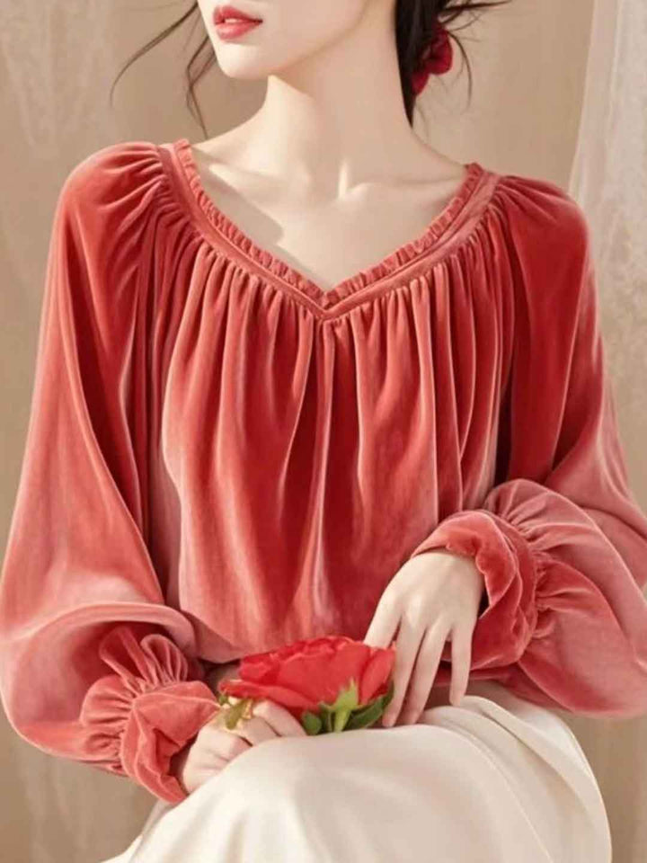 Sofia Daily V-Neck Velvet Top