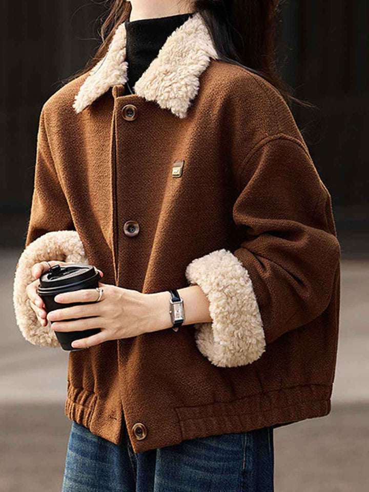 Taylor Classic Lapel Patchworked Winter Coat