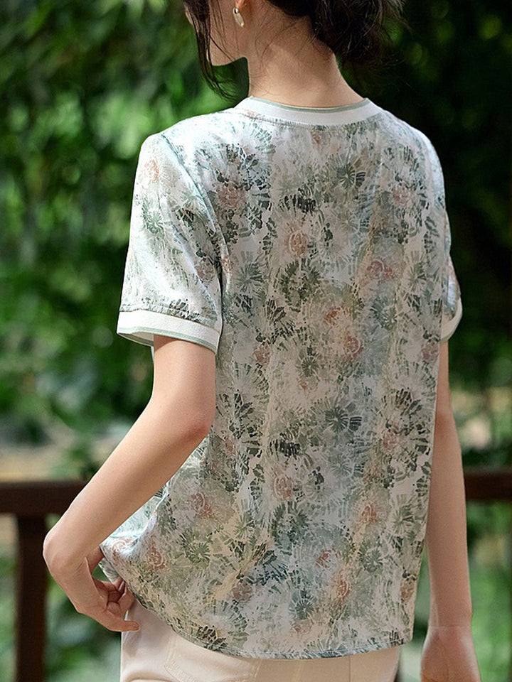 Lauren Casual Crew Neck Printed Top