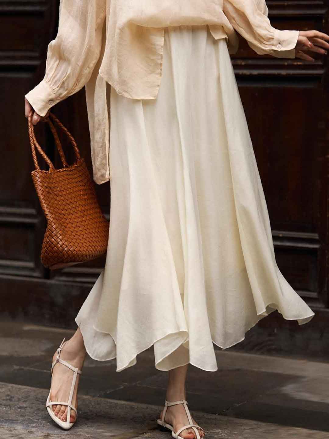 Peyton Daily Solid Color A-Line Skirt