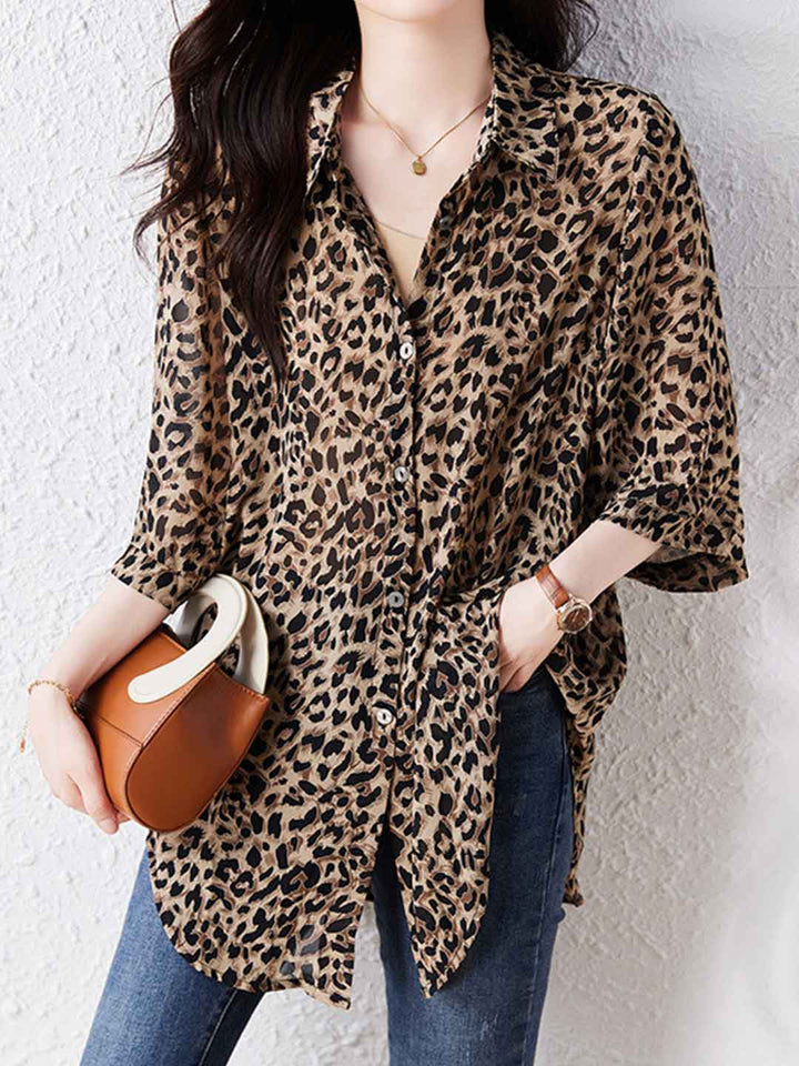 Brianna Loose Lapel Chiffon Shirt