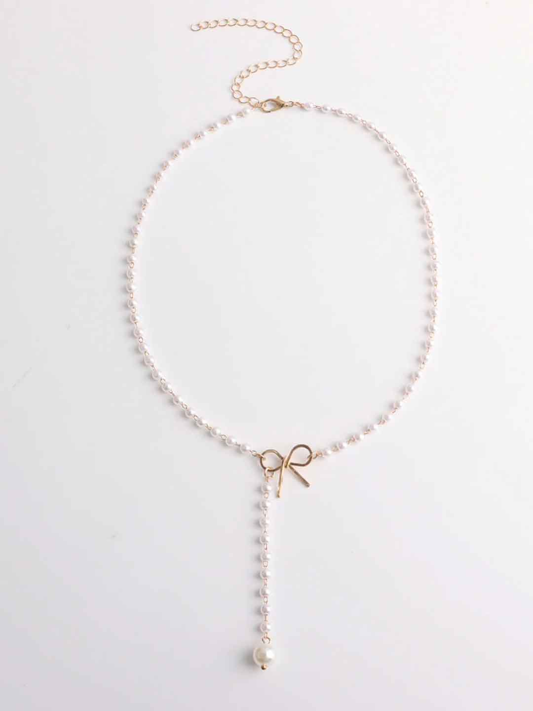 Pearl Bow Pendant Necklace