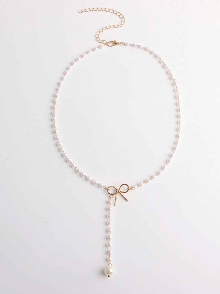 Pearl Bow Pendant Necklace