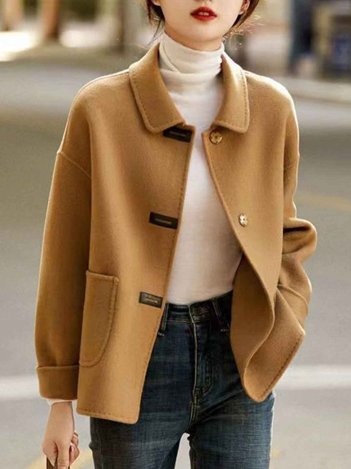 Kaylee Daily Lapel Solid Color Winter Coat