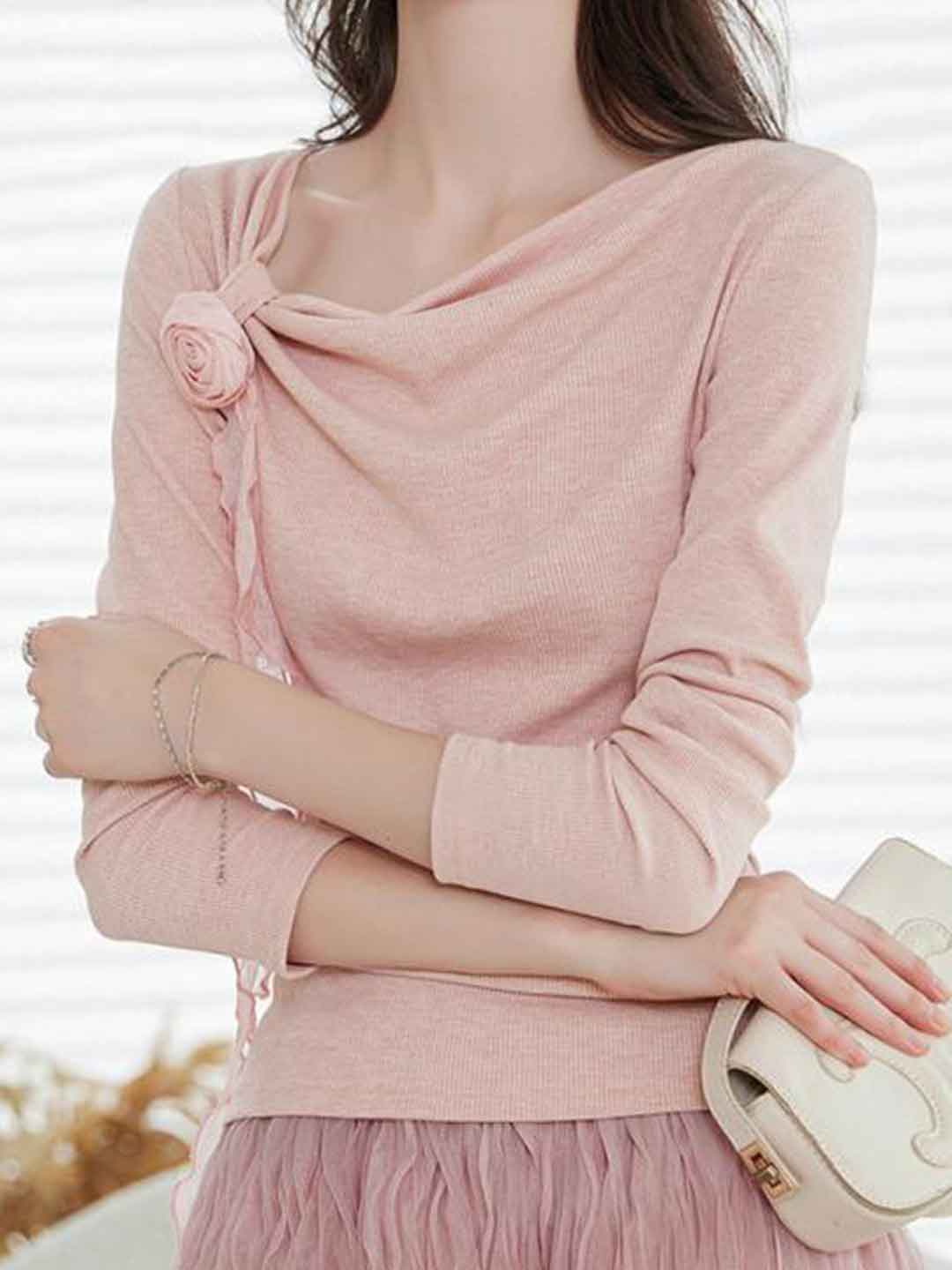 Emma Slim Irregular Detachable Flower Top