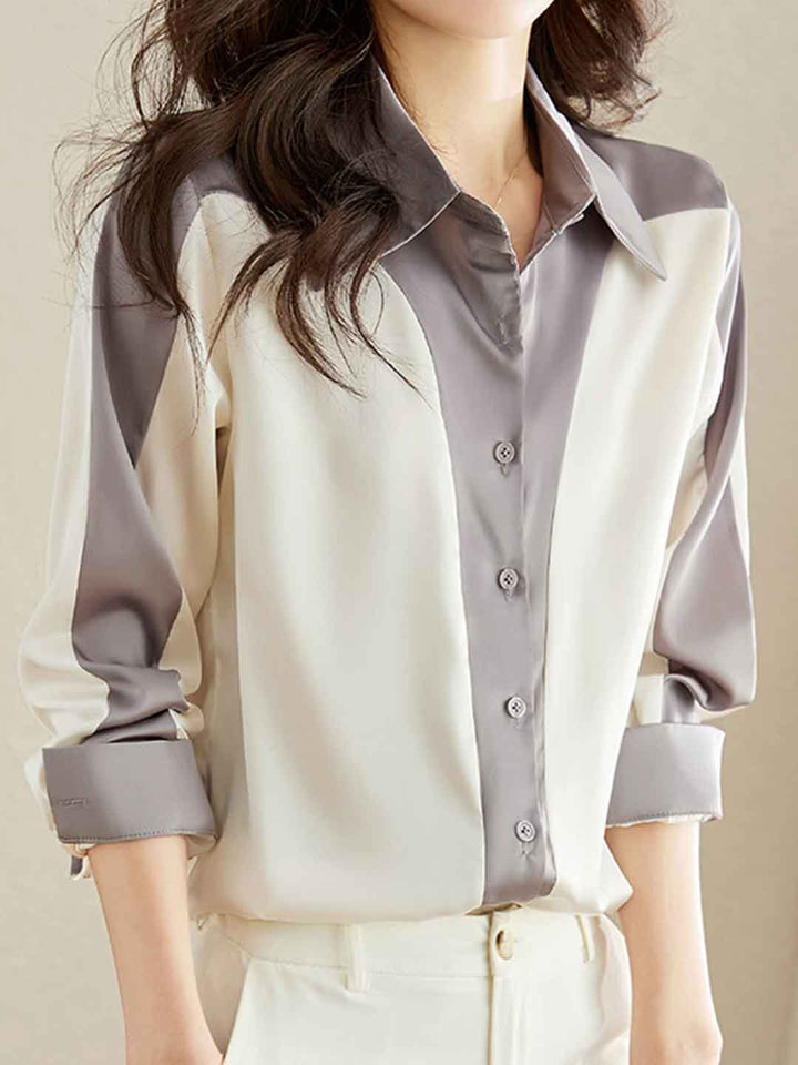 Sophie Chic Polo Collar Chiffon Shirt