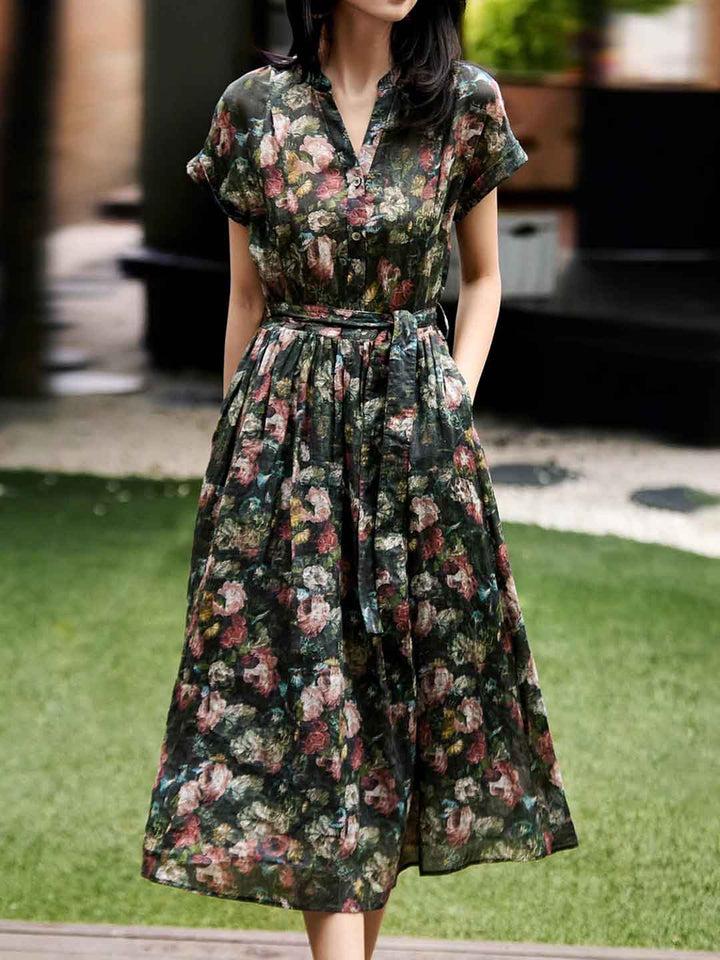Elizabeth Vacation V-Neck Floral Printed Dress