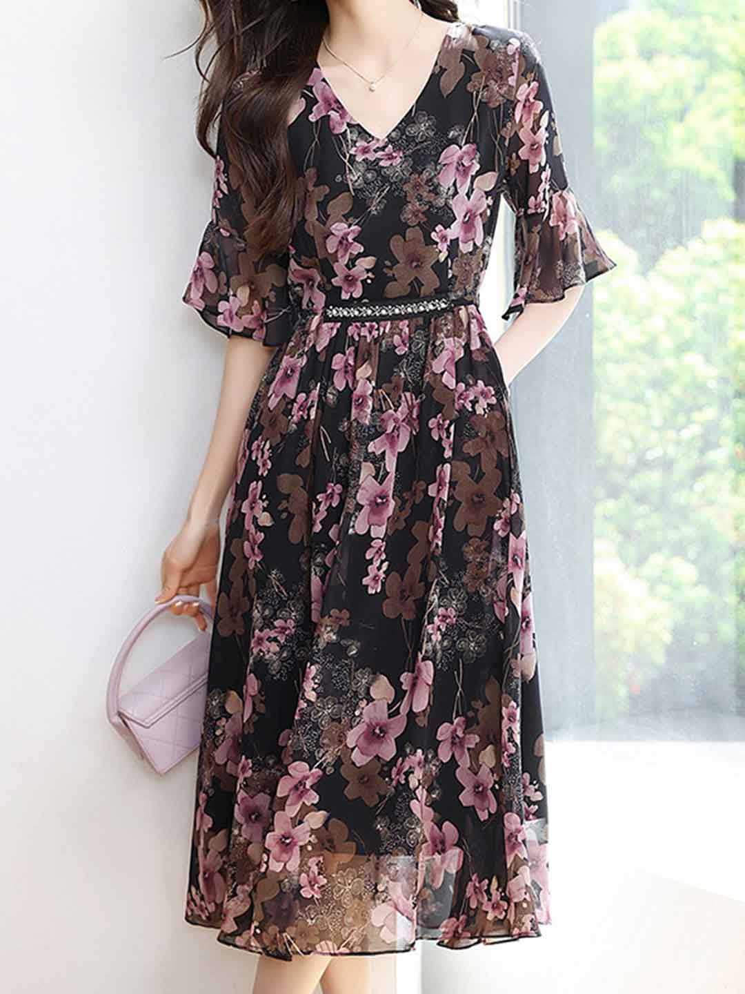 Alexis Daily V-Neck Printed Dress