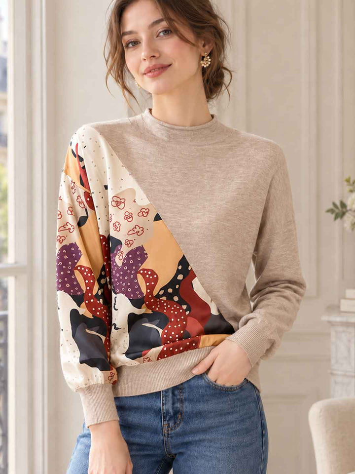 New Lightweight Printed Knit Sweater