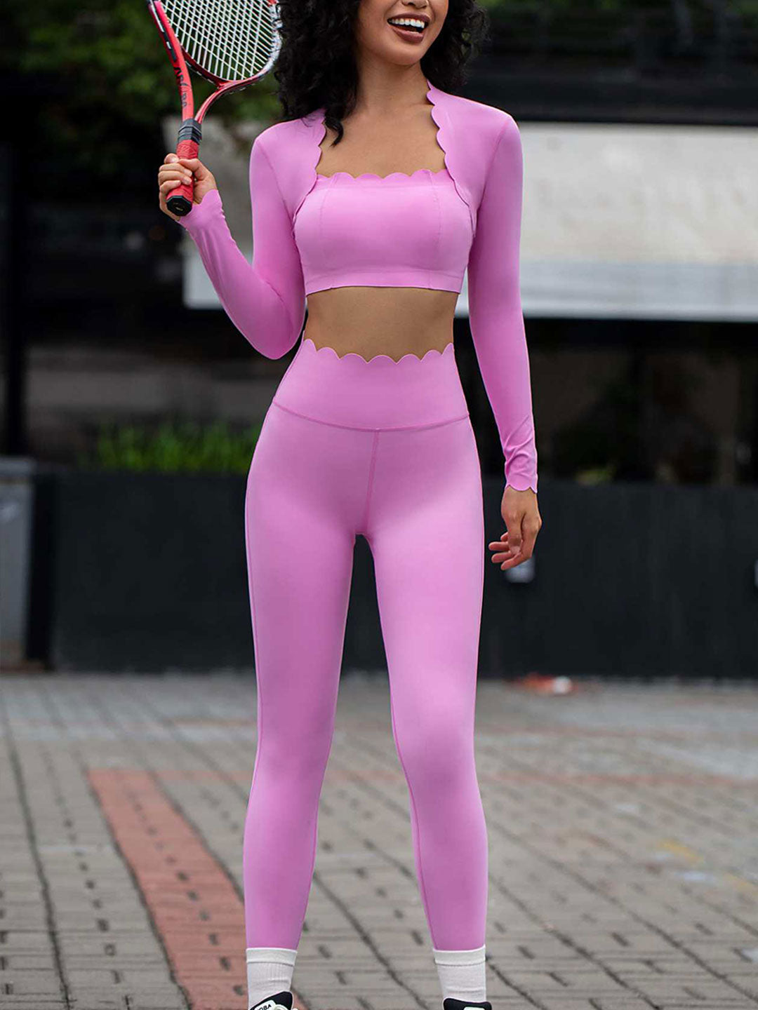 Square Neck Pilates Running Training Top