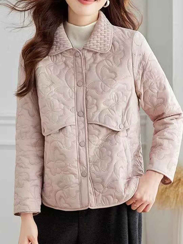 Natalie Retro Lapel Diamond Embroidered Winter Coat